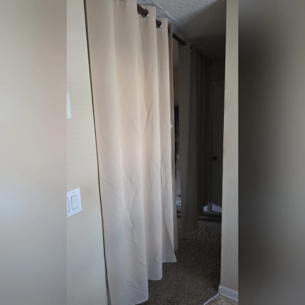 Beige Blackout Drape Curtain